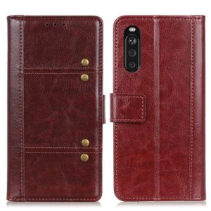 For Sony Xperia 10 III Peas Crazy Horse Texture Horizontal Flip Leather Case with Holder & Card Slots & Wallet(Brown) (OEM)