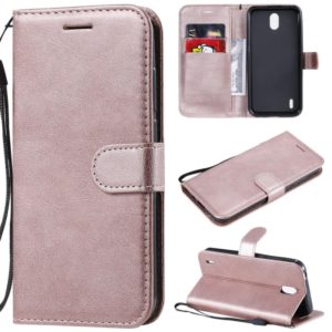 For Nokia 1.3 Solid Color Horizontal Flip Protective Leather Case with Holder & Card Slots & Wallet & Photo Frame & Lanyard(Rose Gold) (OEM)