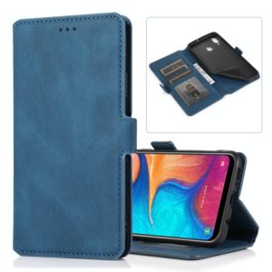 For Samsung Galaxy A20 & A30 Retro Magnetic Closing Clasp Horizontal Flip Leather Case with Holder & Card Slots & Photo Frame & Wallet(Navy Blue) (OEM)