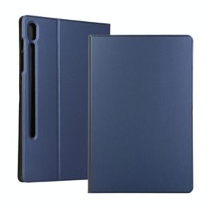 For Samsung Galaxy Tab S7 T870 (2020) Voltage Elastic Texture Horizontal Flip Leather Case with Holder(Dark Blue) (OEM)