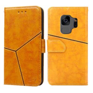 For Samsung Galaxy S9 Geometric Stitching Horizontal Flip TPU + PU Leather Case with Holder & Card Slots & Wallet(Yellow) (OEM)