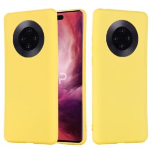 For Huawei Mate 40 Pure Color Liquid Silicone Shockproof Full Coverage Case(Yellow) (OEM)
