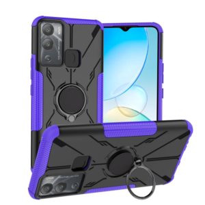 For Infinix Hot 12i Armor Bear Shockproof PC + TPU Phone Case with Ring(Purple) (OEM)