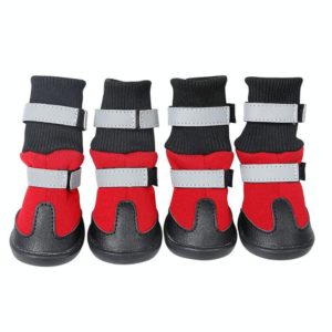 Pet Long-Tube Shoes Medium & Large Dogs Outdoor Wear-Resistant Snow Boots, Size: XL(Red) (OEM)