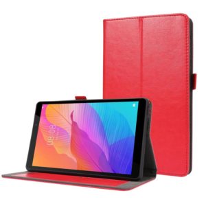 For Huawei MatePad T8 8.0 2-Folding Business Horizontal Flip PU Leather Case with Card Slots & Holder(Red) (OEM)