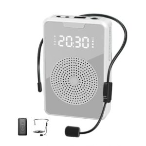 ZXL-H3 Portable Teaching Microphone Amplifier with Time Display, Spec: Wireless Version (White) (OEM)