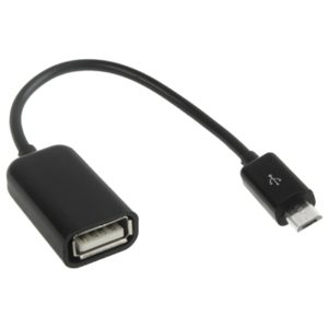High Quality USB 2.0 AF to Micro USB 5 Pin Male Adapter Cable with OTG Function, Length: 15cm(Black) (OEM)