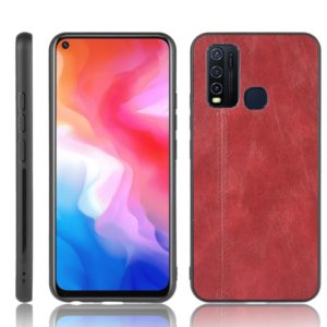 For Vivo Y50 Shockproof Sewing Cow Pattern Skin PC + PU + TPU Case(Red) (OEM)