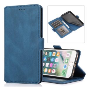 For iPhone SE 2022 / SE 2020 / 8 / 7 Retro Magnetic Closing Clasp Horizontal Flip Leather Case with Holder & Card Slots & Photo Frame & Wallet(Navy Blue) (OEM)