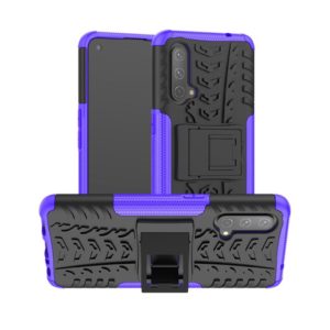 For OnePlus Nord CE 5G Tire Texture Shockproof TPU+PC Protective Case with Holder(Purple) (OEM)