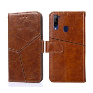 For ZTE Libero 5G Geometric Stitching Horizontal Flip Leather Phone Case(Light Brown) (OEM)