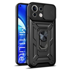 For Xiaomi Mi 11 Lite 5G/4G Sliding Camera Cover Design TPU+PC Protective Case(Black) (OEM)