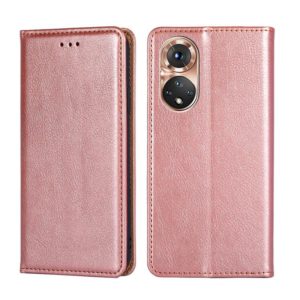 For Honor 50 Gloss Oil Solid Color Magnetic Leather Phone Case(Rose Gold) (OEM)