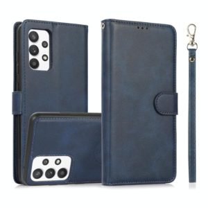 For Samsung Galaxy A32 Calf Texture 2 in 1 Detachable Magnetic Back Cover Horizontal Flip Leather Case with Holder & Card Slots & Wallet & Photo Frame(Blue) (OEM)