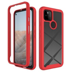 For Google Pixel 5A 5G Starry Sky Solid Color Series Shockproof PC + TPU Case(Red) (OEM)