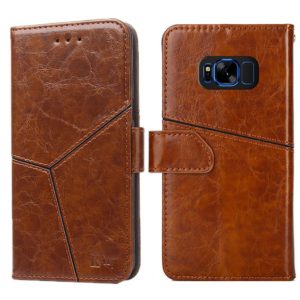 For Samsung Galaxy S8+ Geometric Stitching Horizontal Flip TPU + PU Leather Case with Holder & Card Slots & Wallet(Light Brown) (OEM)