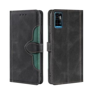 For ZTE Blabe A71 Skin Feel Straw Hat Magnetic Buckle Leather Phone Case(Black) (OEM)