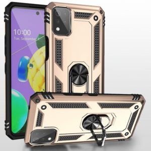 For LG K53 Shockproof TPU + PC Protective Case with 360 Degree Rotating Holder(Gold) (OEM)