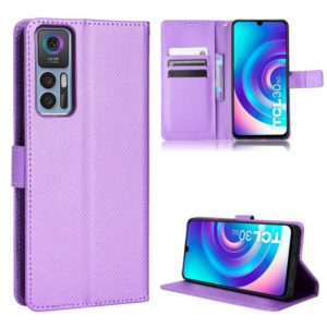 For TCL 30 5G / 30+ Diamond Texture Leather Phone Case(Purple) (OEM)