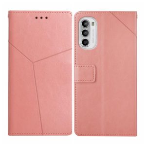 For Motorola Moto G71S Y Stitching Horizontal Flip Leather Phone Case(Rose Gold) (OEM)