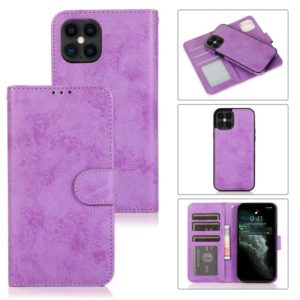 For iPhone 12 Pro Max KLT888-2 Retro 2 in 1 Detachable Magnetic Horizontal Flip TPU + PU Leather Case with Holder & Card Slots & Photo Frame & Wallet(Purple) (OEM)