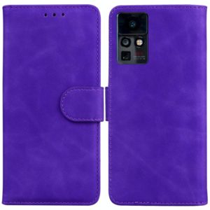 For Infinix Zero X / X Pro Skin Feel Pure Color Flip Leather Phone Case(Purple) (OEM)