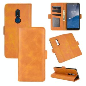 For Nokia C3 Dual-side Magnetic Buckle Horizontal Flip Leather Case with Holder & Card Slots & Wallet(Yellow) (OEM)