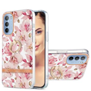 For Motorola Moto G31 / G41 Ring IMD Flowers TPU Phone Case(Pink Gardenia) (OEM)