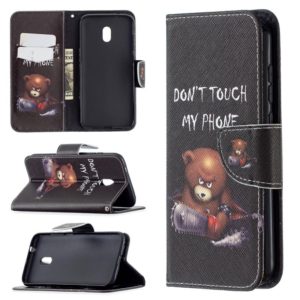 For Nokia C1 Plus Colored Drawing Pattern Horizontal Flip Leather Case with Holder & Card Slots & Wallet(Bear) (OEM)