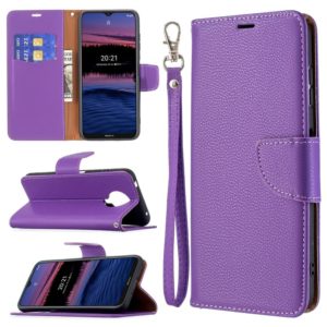 For Nokia G20 / G10 Litchi Texture Pure Color Horizontal Flip Leather Case with Holder & Card Slots & Wallet & Lanyard(Purple) (OEM)