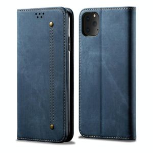 For iPhone 11 Pro Max Denim Texture Casual Style Horizontal Flip Leather Case with Holder & Card Slots & Wallet(Blue) (OEM)