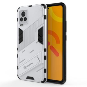 Punk Armor 2 in 1 PC + TPU Shockproof Case with Invisible Holder For vivo iQOO 7(Silver) (OEM)