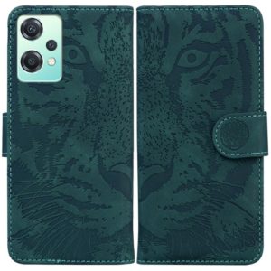 For OnePlus Nord CE 2 Lite 5G Tiger Embossing Pattern Horizontal Flip Leather Phone Case(Green) (OEM)