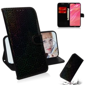 For Huawei Y7 Prime 2019 Solid Color Colorful Magnetic Buckle Horizontal Flip PU Leather Case with Holder & Card Slots & Wallet & Lanyard(Black) (OEM)