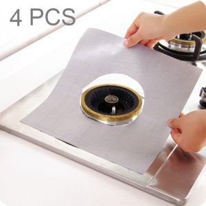 4 PCS Gas Furnace Surface Ultra-thin Fibre Material Stovetop Protective Cleaning Pad, Size: 27*27 cm (Silver) (OEM)