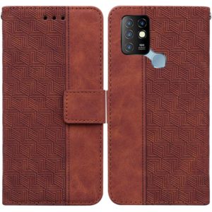 For Infinix Hot 10 X682 Geometric Embossed Leather Phone Case(Brown) (OEM)