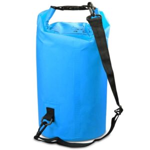 Outdoor Waterproof Single Shoulder Bag Dry Sack PVC Barrel Bag, Capacity: 10L (Sky Blue) (OEM)
