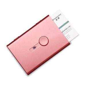 Metal Portable Push Card Case Ultra-thin Frosted Light Business Card Packing Box(Rose Gold) (OEM)