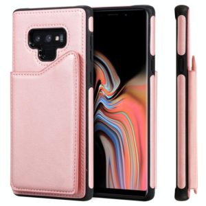 For Galaxy Note 9 Shockproof Calf Texture Protective Case with Holder & Card Slots & Frame(Rose Gold) (OEM)