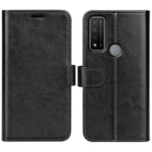 For TCL 20 R 5G R64 Texture Single Horizontal Flip Phone Protective Case with Holder & Card Slots & Wallet& Photo Frame(Black) (OEM)
