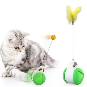 Cat Balance Swing Car Toy To Relieve Boredom Tumbler Funny Cat Stick(Green) (OEM)