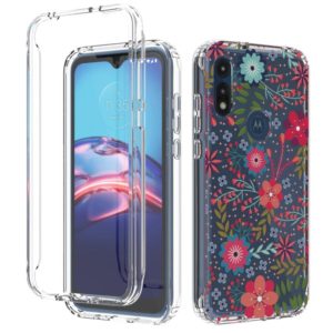 For Motorola Moto E (2020) 2 in 1 High Transparent Painted Shockproof PC + TPU Protective Case(Small Floral) (OEM)