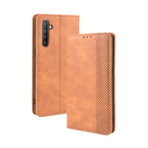 For Oppo Realme XT / Realme X2 / K5 Magnetic Buckle Retro Crazy Horse Texture Horizontal Flip Leather Case with Holder & Card Slots & Photo Frame(Brown) (OEM)