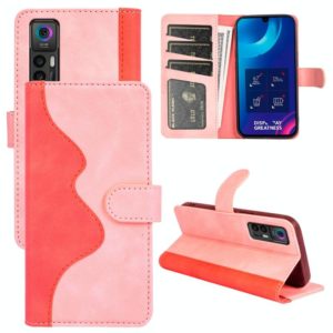 For TCL 30 5G / 30 / 30+ Stitching Horizontal Flip Leather Phone Case (Pink) (OEM)