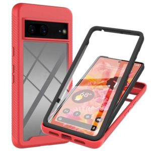 For Google Pixel 7 5G Starry Sky Solid Color Series PC + TPU Phone Case with PET Film(Red) (OEM)