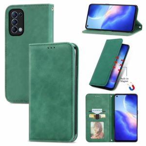 For OPPO Reno 5 5G /Find X3 Lite Retro Skin Feel Business Magnetic Horizontal Flip Leather Case With Holder & Card Slots & Wallet & Photo Frame(Green) (OEM)