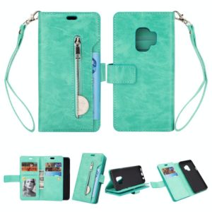 For Samsung Galaxy S9 Multifunctional Zipper Horizontal Flip Leather Case with Holder & Wallet & 9 Card Slots & Lanyard(Mint Green) (OEM)