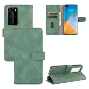 For Huawei P40 Pro Solid Color Skin Feel Magnetic Buckle Horizontal Flip Calf Texture PU Leather Case with Holder & Card Slots & Wallet(Green) (OEM)