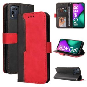 Business Stitching-Color Horizontal Flip PU Leather Case with Holder & Card Slots & Photo Frame For Infinix Smart 5 / Hot 10 Lite / X657(Red) (OEM)