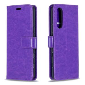 For Sony Xperia 5 II Crazy Horse Texture Horizontal Flip Leather Case with Holder & Card Slots & Wallet & Photo Frame(Purple) (OEM)